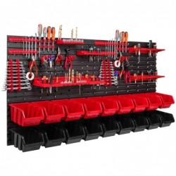 Tool wall 156 x 78 cm with Hooks and 18 Boxes
