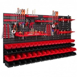 Tool wall 156 x 78 cm with Hooks and 68 Boxes