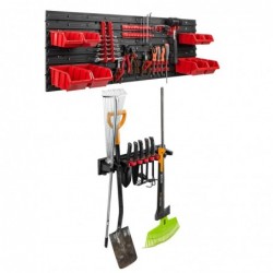 Tool wall 115 x 39 cm with Hooks and 8 Boxes + Tool holder
