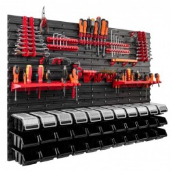 Tool wall 115 x 78 cm with Hooks and 33 Boxes