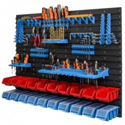 Tool wall 115 x 78 cm with Hooks and 20 Boxes
