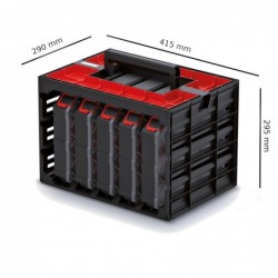 Tool cabinet 41,5 x 29 x 29,5 cm with 5 organizers and boxes