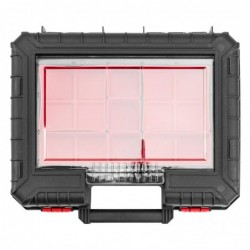 Tool case 38,4 x 33,5 x 14,4 cm with boxes and safety transport belt