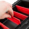 Tool case 38,4 x 33,5 x 14,4 cm with compartments and transport belt