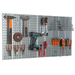 Werkzeugwand Metall 116x59cm Lagersystem mit Werkzeughaltern Werkzeughaken Lochbrett Werkstatt