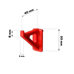 20 tlg Kleine Werkzeugträger Haken Klemmen (LxBxH) 4x0,6x3,3 cm Rot