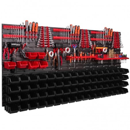 Tool wall 173 x 78 cm with Hooks and 74 Boxes