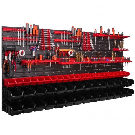 Tool wall 173 x 78 cm with Hooks and 50 Boxes