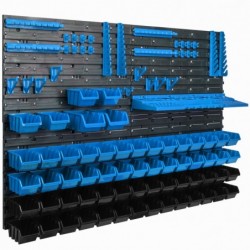 Tool wall 115 x 78 cm with Hooks and 62 Boxes