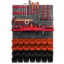 Tool wall 58 x 78 cm with Hooks and 28 Boxes