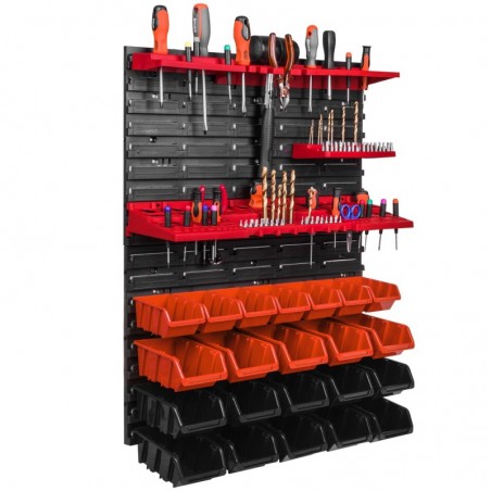 Tool wall 58 x 78 cm with Hooks and 22 Boxes