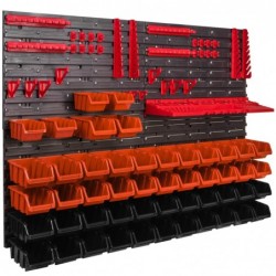 Tool wall 115 x 78 cm with Hooks and 50 Boxes