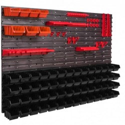 Tool wall 115 x 78 cm with Hooks and 63 Boxes