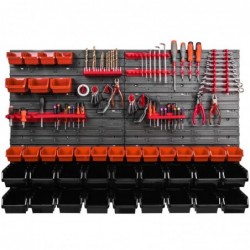 Tool wall 115 x 78 cm with Hooks and 39 Boxes