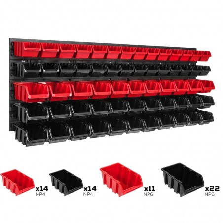 Tool wall 115 x 39 cm with 61 Boxes