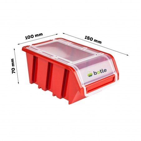 Box mit Deckeln Rot Kunststoff