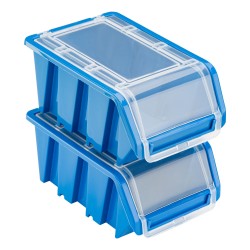 Box Blau mit Deckeln Kunststoff