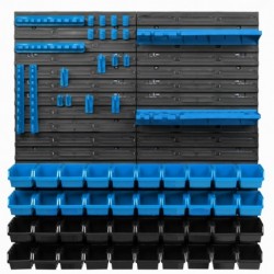 Tool wall 77 x 78 cm with Hooks and 40 Boxes