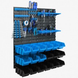 Tool wall 77 x 78 cm with Hooks and 18 Boxes