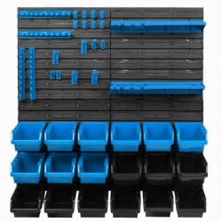 Tool wall 77 x 78 cm with Hooks and 18 Boxes