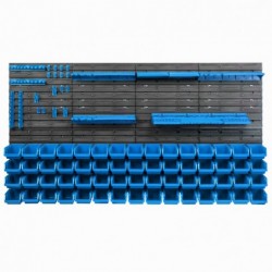Tool wall 156 x 78 cm with Hooks and 60 Boxes