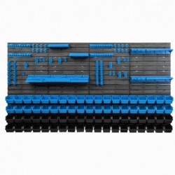 Tool wall 156 x 78 cm with Hooks and 76 Boxes