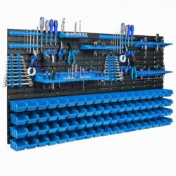 Tool wall 156 x 78 cm with Hooks and 76 Boxes